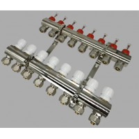 Коллекторный узел ORSO на 8 выходов латунный.