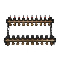 Коллекторный узел ORSO в сборе на 10 выходов. Нержавеющая сталь SS304 Бронза