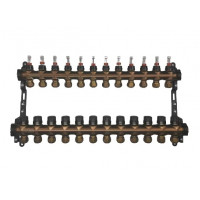 Коллекторный узел ORSO в сборе на 12 выходов. Нержавеющая сталь SS304 Бронза