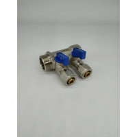 Коллектор с шаровыми кранами ORSO отсекающий 1"х2х16 вн