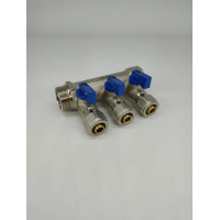 Коллектор с шаровыми кранами ORSO отсекающий 1"х3х16 вн