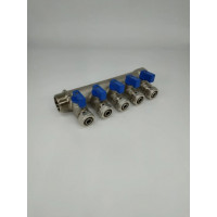 Колектор з кульовими кранами відсікаючий розбірний євроконус 1"х5х16 вн ТМ "ORSO"