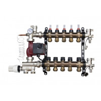 ORSO Комплект *Тепла підлога * з нижнім підключенням НЕРЖ+БРОНЗА 5 контури