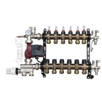 ORSO Комплект *Тепла підлога * з нижнім підключенням НЕРЖ+БРОНЗА 6 контури