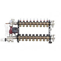ORSO Комплект *Тепла підлога * з нижнім підключенням НЕРЖ+БРОНЗА 9 контури