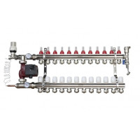 ORSO Комплект *Теплый пол * боковое подключение ЛАТУНЬ+ХРОМ 12 контуров