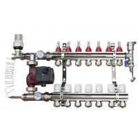ORSO Комплект *Тепла підлога з бічним підключенням ЛАТУНЬ+ХРОМ 7 контурів