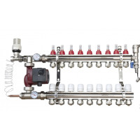 ORSO Комплект *Тепла підлога з бічним підключенням ЛАТУНЬ+ХРОМ 9 контурів