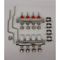 Коллекторный узел ORSO на 4 выхода Нержавеющая сталь SS304