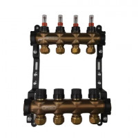 Коллекторный узел ORSO в сборе на 4 выхода. Нержавеющая сталь SS304 Бронза